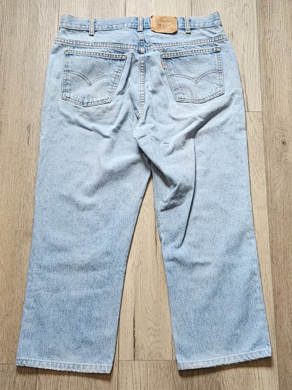 Men's Vintage Levi Strauss Orange Tab Light Blue Washed Denim Jeans Sz 36x24 - Picture 2 of 10